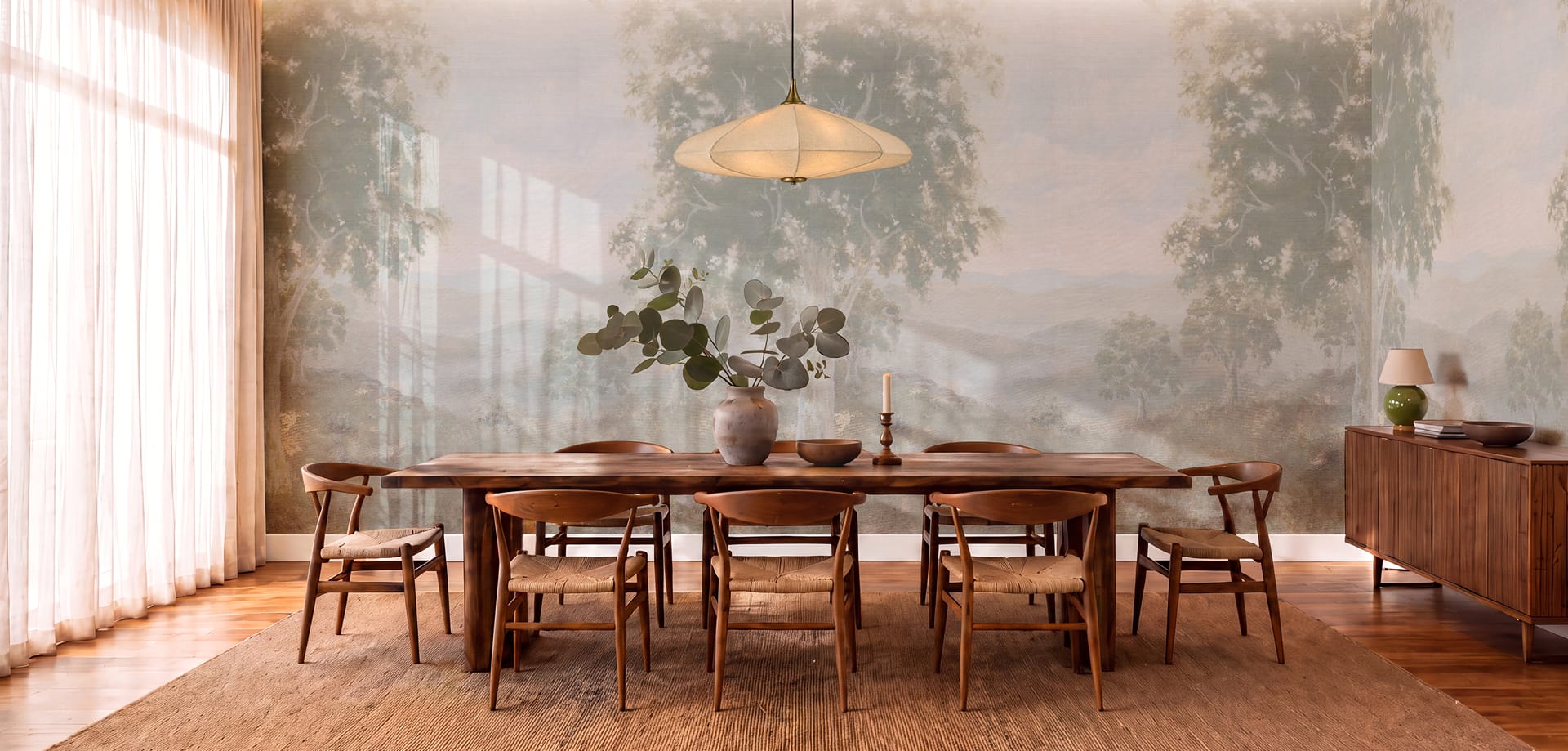 Premium wallpaper material and interior application