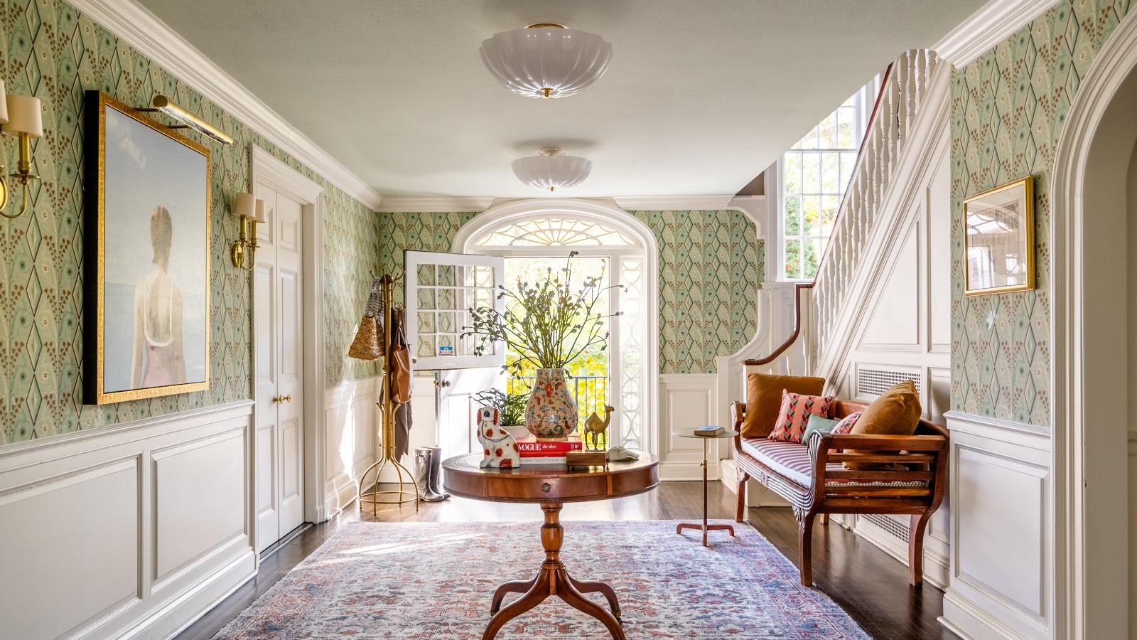 Classic wallpaper interior with a designer finish